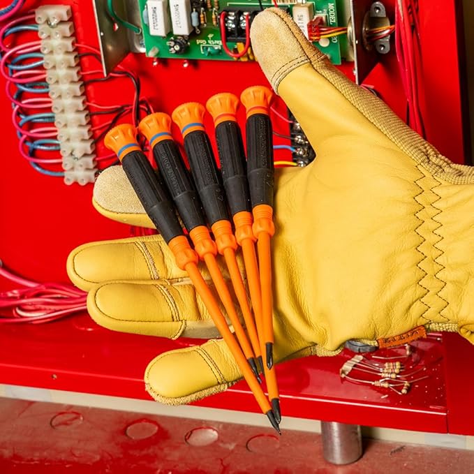 Klein Tools 6264INS Insulated Precision Screwdriver, #1 Phillips Mini Electrician Screwdriver, 1000-Volt Cushion Grip Handle