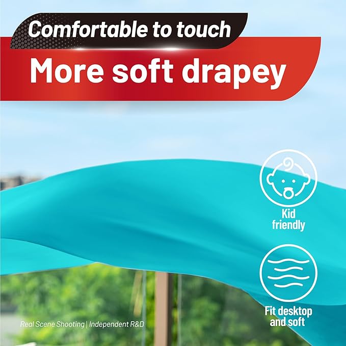 Plastic Table Cloth, 310 Ft X 54 In Disposable Tablecloth Light Blue Tablecloth Premium PEVA Plastic Table Cloth Disposable with Any Cut Sliding Cutters for Picnics, Parties, Birthdays, Festivals