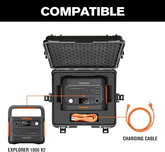 Hard Case for Jackery Explorer 1000 v2 - Portable Solar Generator Hard Shell Case: Waterproof Travel Carrying Storage Box for Jackery Explorer 1000 v2 Portable Power Station: for Camper & Adventurer