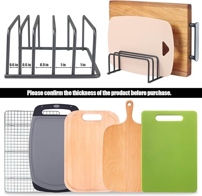 Cutting board organizers (1.0 and 0.6 inch wide slots), cutting board organizer, cutting board storage, biscuit sheets, bakeware organizers for cabinets…