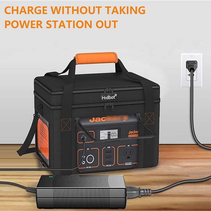 Travel Carrying Case for Jackery Explorer 300,Portable Power Station Storage Bag for Jackery Explorer 300 with Waterproof Bottom, Side Ventilation Double Layer for Jackery Accessories,Bag Only