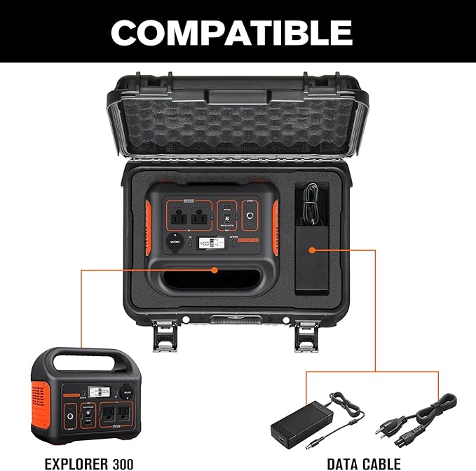 Hard Case for Jackery Explorer 300 - Portable Solar Generator Hard Shell Case: Waterproof Travel Carrying Storage Box for Jackery Portable Power Station Explorer 300: for Camper & Adventurer & Travel