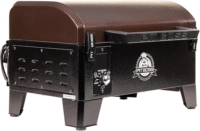 PIT BOSS 10697 Table Top Wood Grill With Temperature Control, Mahogany