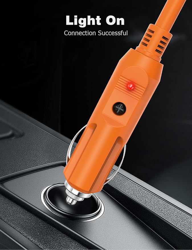 10FT Car Charging Cable 14AWG Compatible with Jackery Portable Power Stations, Explorer 3000 Pro/2000 Plus/1500/1000 v2, Car Cigarette Lighter Charging Cable with DC 8020 & DC 7909 Plug