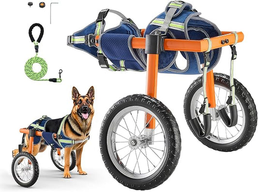 VEVOR Dog Wheelchair for Back Legs, Lightweight 2 Wheels Pet Wheelchair, Height, Width & Length Adjustable, Dog Cart with Shock-Absorbing Wheels, for Injured, Disabled Dogs