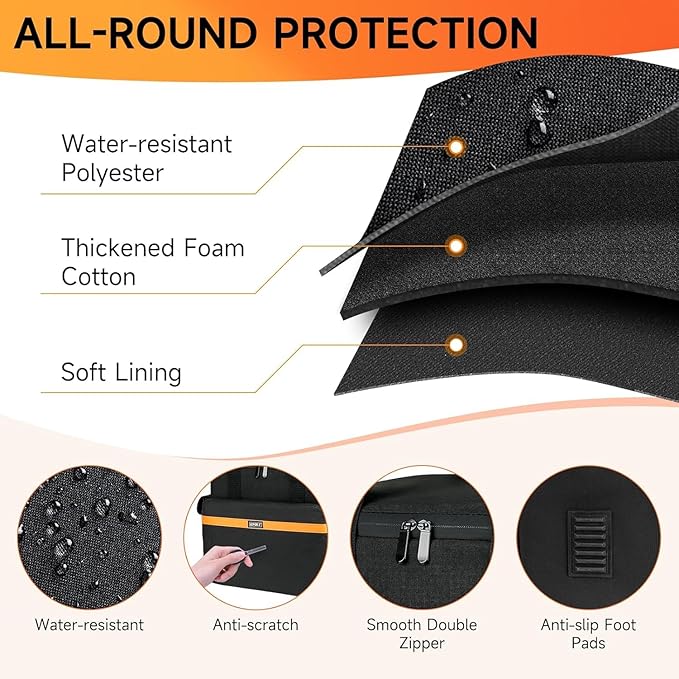 LEFOR·Z Carrying Case Compatible with Jackery Explorer 1000/ECOFLOW River Max/Bluetti EB70S/GRECELL T1000 Portable Power Station,Travel Storage Bag for Charging Cable and Accessories(Bag Only)