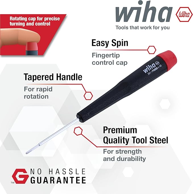 Wiha 26199 Slotted and Phillips Screwdriver Set in Rugged Canvas Pouch, 8 Piece