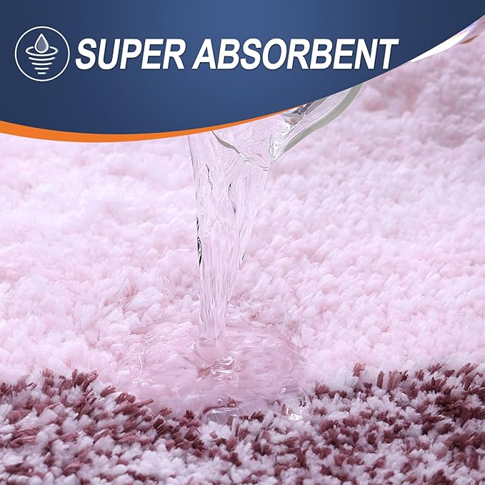 OLANLY Bathroom Rugs Mat 36x24, Extra Soft Absorbent Microfiber Bath Rugs, Rubber Backing, Quick Dry, Machine Washable Bath Mats for Bathroom Floor, Tub and Shower, Home Decor Accessories, Mauve