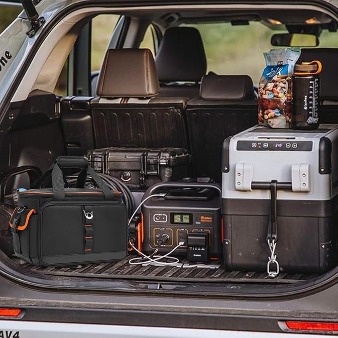 Travel Carrying Case Fits Jackery Explorer 1500/2000 v2, Solar Generator Case for Jackery & Accessories, Portable Power Station Bag with Waterproof Bottom, Strap & Pockets, Multiple Size