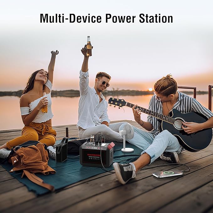 MARBERO 237Wh Solar Generator with Solar Panel Included Portable Power Station 300W Pure Sine Wave with Foldable Solar Panel 60W Set for Camping Outdoor Hiking Fishing Emergency