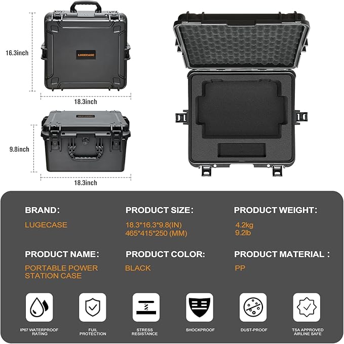 Hard Case for Jackery Explorer 1000 v2 - Portable Solar Generator Hard Shell Case: Waterproof Travel Carrying Storage Box for Jackery Explorer 1000 v2 Portable Power Station: for Camper & Adventurer