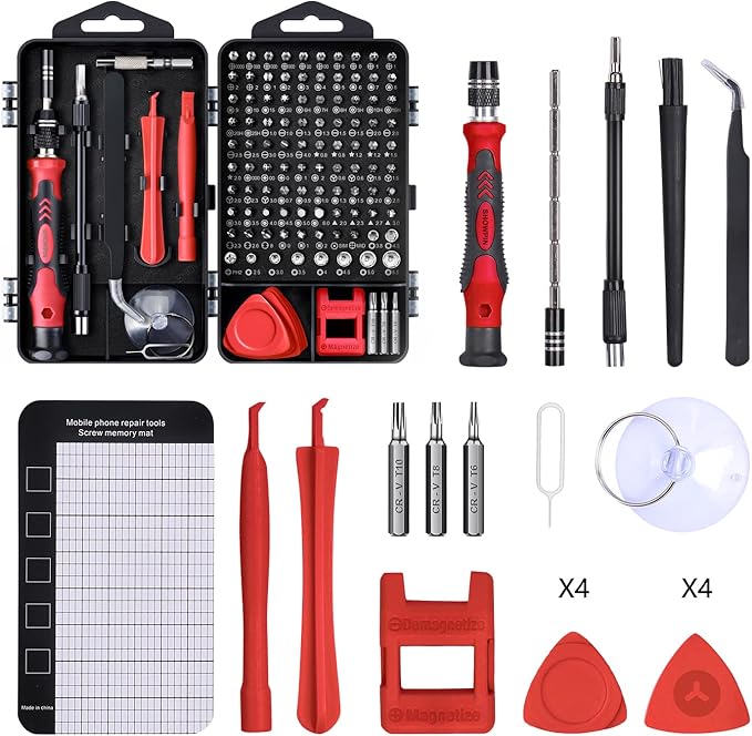 Precision Screwdriver Set, SHOWPIN 122 in 1 Computer Screwdriver Kit, Laptop Screwdriver Sets with 101 Magnetic Drill Bits, Electronics Tool Kit Compatible for Computer, Tablet, PC, iPhone, PS4 Repair