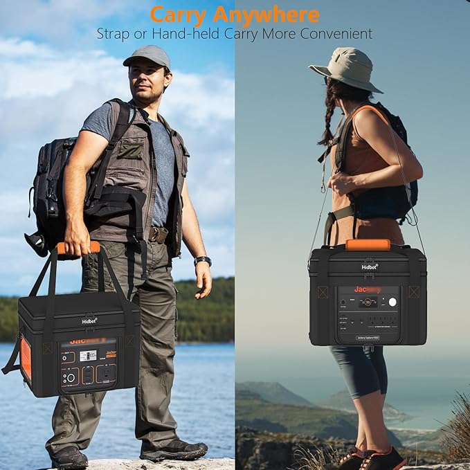 Travel Carrying Case for Jackery Explorer 300,Portable Power Station Storage Bag for Jackery Explorer 300 with Waterproof Bottom, Side Ventilation Double Layer for Jackery Accessories,Bag Only