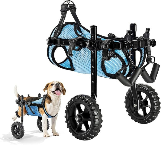 VEVOR Dog Wheelchair for Back Legs, Lightweight 2 Wheels Pet Wheelchair, Height, Width & Length Adjustable, Dog Cart with Shock-Absorbing Wheels, for Injured, Disabled Dogs