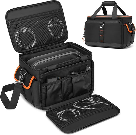 Travel Carrying Case for Jackery Explorer 500, Solar Generator Case Bag for Jackery & Accessories, Portable Power Station Bag with Waterproof Bottom, Shoulder Strap & Pockets,Multi Size