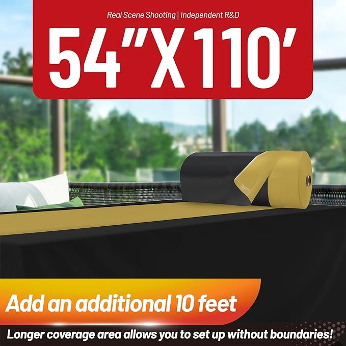 Plastic Table Cloth, 110 Ft X 54 In Disposable Tablecloth Black and Gold Tablecloth Premium PEVA Plastic Table Cloth Disposable with Any Cut Sliding Cutters for Picnics, Parties, Birthdays, Festivals