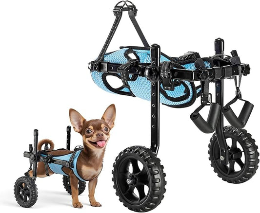 VEVOR Dog Wheelchair for Back Legs, Lightweight 2 Wheels Pet Wheelchair, Height, Width & Length Adjustable, Dog Cart with Shock-Absorbing Wheels, for Injured, Disabled Dogs
