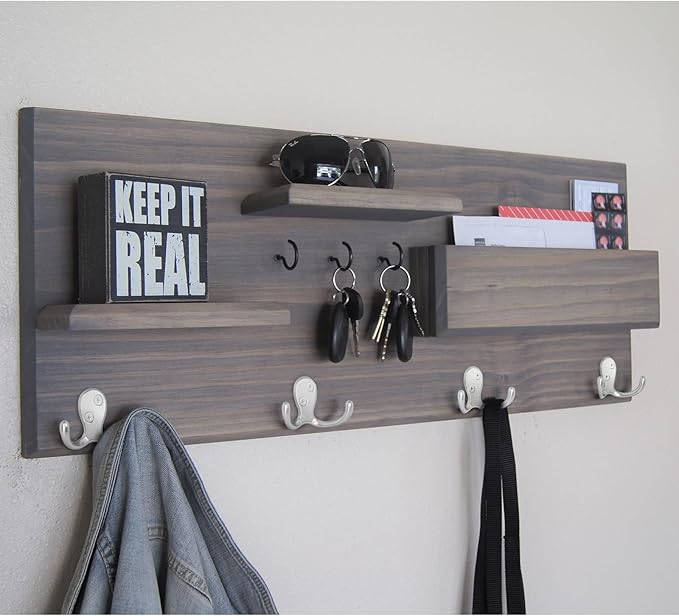 10 Pack Coat Hooks, Heavy Duty Double Prong Coat Hooks Wall Mounted with 20 Screws, No Rust Silver Metal Wall Hooks for Hanging Towel, Coat, Bag, Hat, Cup, Key