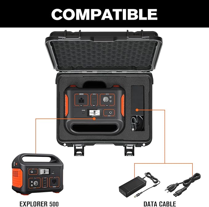 Hard Case for Jackery Explorer 500 - Portable Solar Generator Hard Shell Case: Waterproof Travel Carrying Storage Box for Jackery Portable Power Station Explorer 500: for Camper & Adventurer & Travel