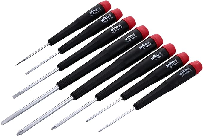 Wiha 26199 Slotted and Phillips Screwdriver Set in Rugged Canvas Pouch, 8 Piece