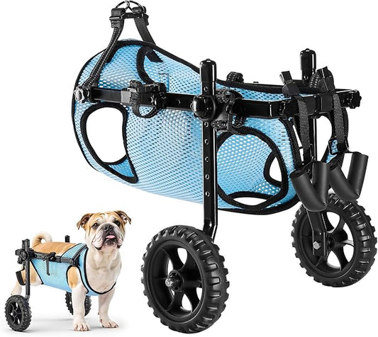 VEVOR Dog Wheelchair for Back Legs, Lightweight 2 Wheels Pet Wheelchair, Height, Width & Length Adjustable, Dog Cart with Shock-Absorbing Wheels, for Injured, Disabled Dogs