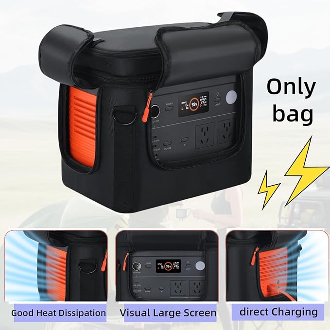 For Jackery Explorer 1000 V2 Carrying Case - Portable Power Station Bag with Quick Access Window, Soft Padded Travel Case, Generator Cover (13.78×10.23×10.8in)