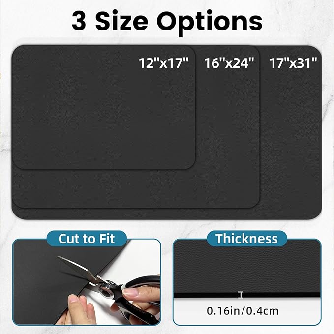 PoYang 31.5"x17" Coffee Mat X-Large, Coffee Bar Accessories for Countertop, Absorbent Dish Drying Mat, Anti-Slip and Hide Stain Pad for Espresso Machine, Espresso Maker and Kitchen Counter, Black