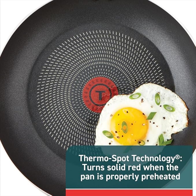 T-fal Initiatives Nonstick Cookware Set 6 Piece Oven Safe 350F Cookware, Pots and Pans, Oven, Broil, Dishwasher Safe Gray