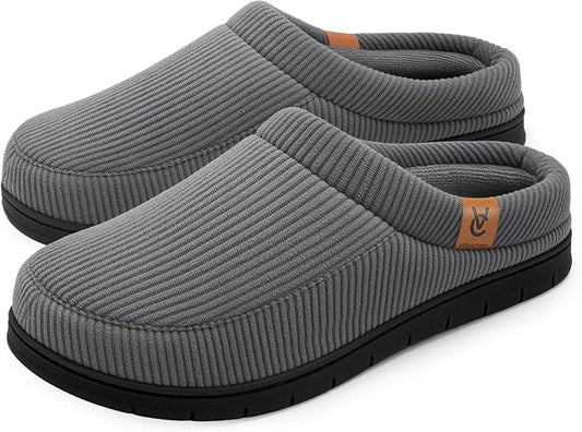 VeraCosy Men's Moccasin Slippers Comfy Soft Durable Slip-on Indoor Memory Foam House Shoes