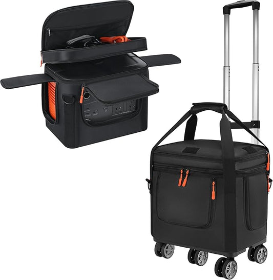 Carrying Case with Wheels Compatible with Jackery Explorer 1000 V2, Portable Power Station Travel Bag Padded for Explorer 1000 V2 with Detachable Trolley, Multi-pocket & Adjustable Shoulder Strap