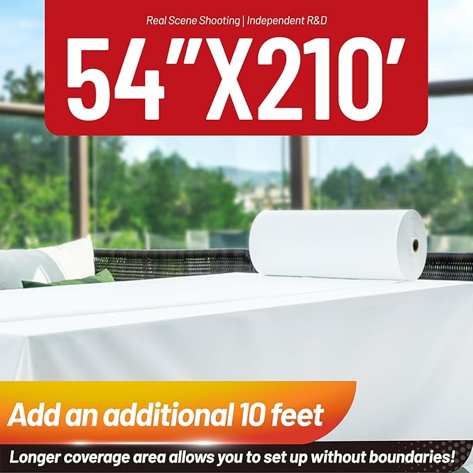 Plastic Table Cloth, 210 Ft X 54 in Disposable Tablecloth White Plastic Tablecloth with Any Cut Sliding Cutters Premium Table Cover Roll for Picnics, Parties, Birthdays, Weddings