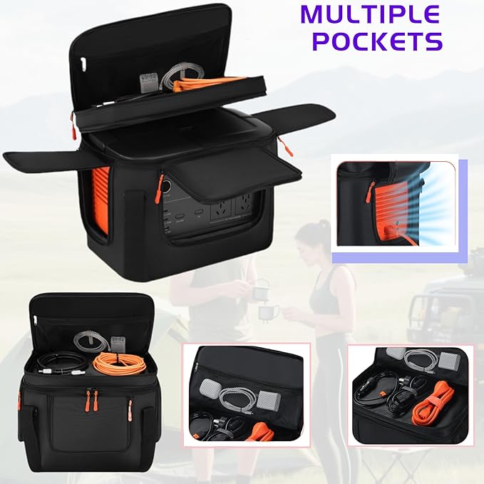 For Jackery Explorer 1000 V2 Carrying Case - Portable Power Station Bag with Quick Access Window, Soft Padded Travel Case, Generator Cover (13.78×10.23×10.8in)