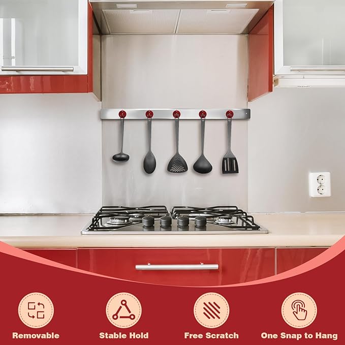 Neosmuk Magnetic Hooks, Cruise Ship Essentials, 80lb+ Heavy Duty Magnetic Hooks for Cruise Cabins, Refrigerator, Grill, Hanging, and Travel | Extra Strong Must-Haves Magnet Hook,Red