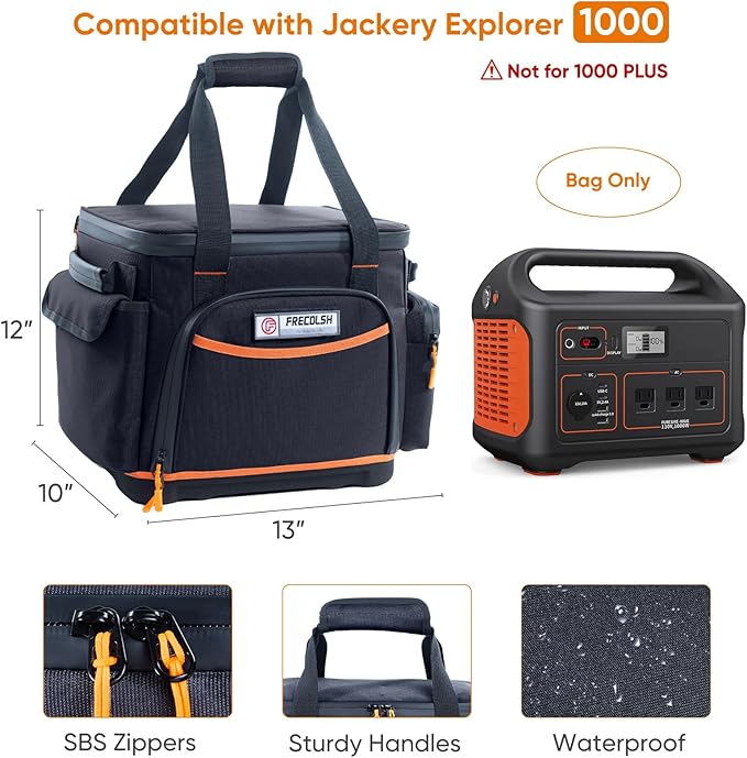 Travel Carrying Case Compatible with Jackery Explorer 1000, Portable Power Station Storage Case with Water- proof Bottom and Pocket for Jackery Accessories Solar Generator Storage Bag Only