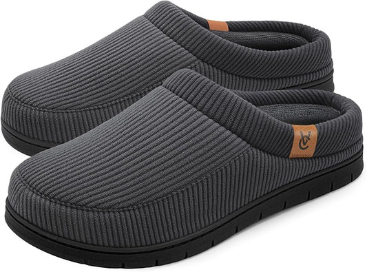 VeraCosy Men's Moccasin Slippers Comfy Soft Durable Slip-on Indoor Memory Foam House Shoes