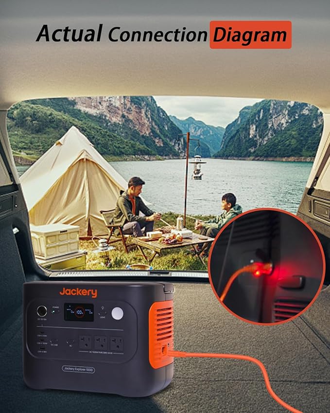 YEZriler 14AWG Car Charging Cable for Jackery Portable Power Station Explorer 3000 Pro 2000 Plus 2000 Pro 2000 v2 2000 1500 Pro 1500 1000 Pro 1000 v2 1000 - DC8020 Plug 2M/6.6FT