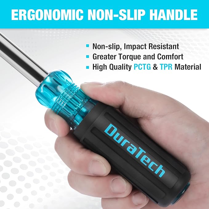 DURATECH Screwdriver, Multi Bit 11-in-1 Screw Driver & Nut Driver Set, Premium S2 Steel Bits, Portable Screw-driver, with Phillips, Slotted, Torx, Square Bits