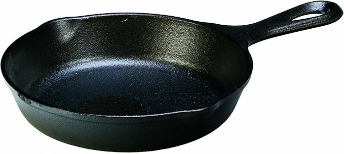 Lodge Seasoned Cast Iron Skillet - PFAS-Free, Non-Toxic Cookware - Use with an Oven, Stove, Grill, or Campfire - Naturally Non-Stick & Oven Safe - 6.5 Inches