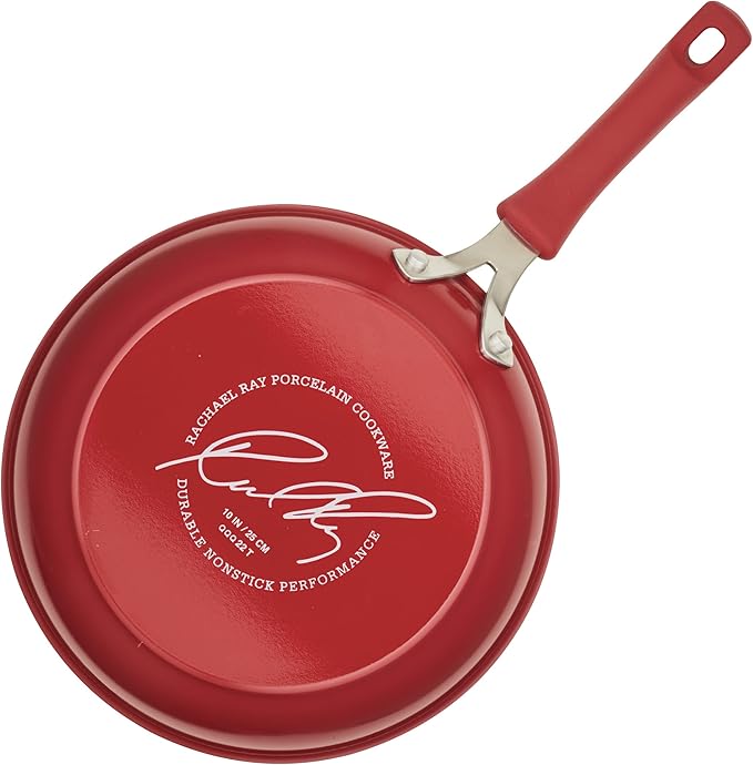 Rachael Ray Cook + Create Nonstick Cookware/Pots and Pan Set, 10 Piece, Red