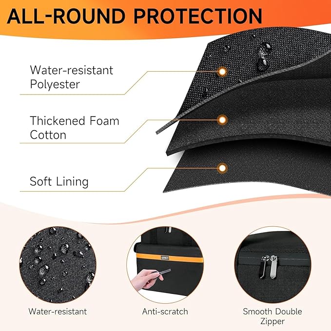 Carrying Case Compatible with Jackery Explorer 240/300/160/GOLABS R300/Anker 521 Portable Power Station,Waterproof Travel Storage Bag with Multiple Pockets for Charging Cable and Accessories(Bag Only)