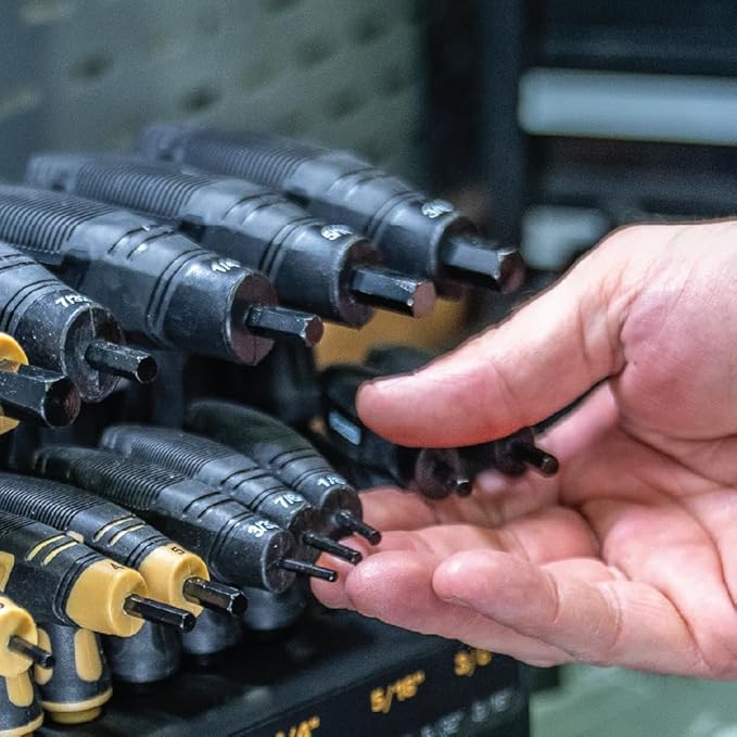 Wheeler 30 Piece SAE/Metric Hex and Torx P-Handle Set for Pistol Rifle Handgun Gunsmithing Rebuild and Maintenance, Black, Yellow, Gray