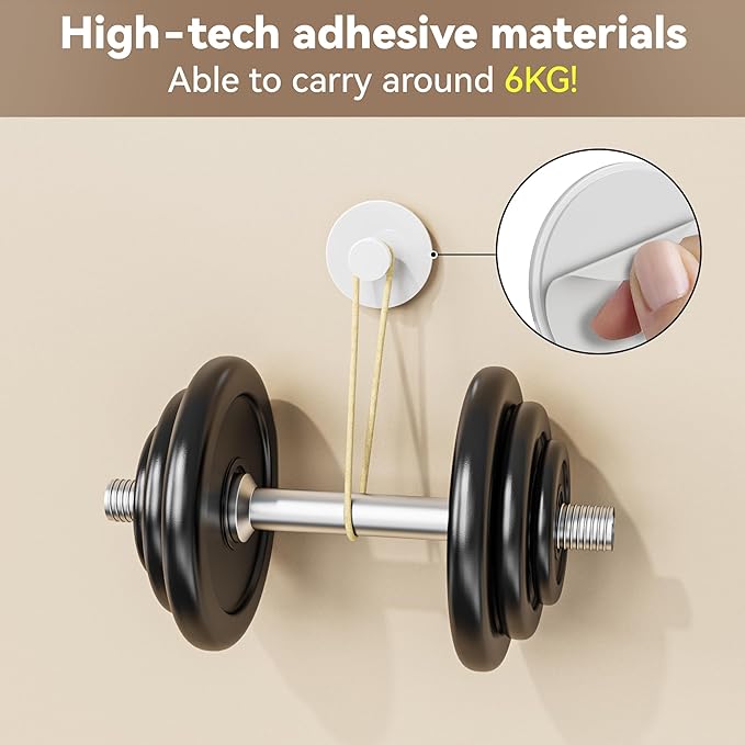 10 Pack Adhesive Wall Hook for Coat and Towel: Extra Sticky 12 LB (Max), Stainless Coat Rack Door Holder Hanger, White Heavy Duty