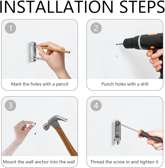 2PCS Foldable Wall Hooks, Heavy Duty Zinc Alloy Folding Wall Hooks,Folding Coat Hooks, Flip Down Hook for Hanging Coats, Bags, Hats, Cooking Utensil, Bathrobes, Keys (Silver)