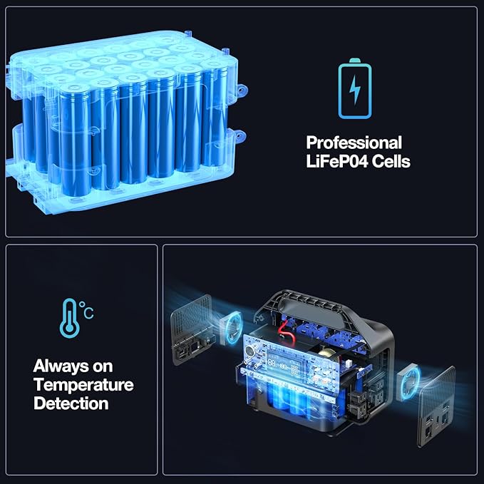 GRECELL Portable Power Station 600W 460Wh Solar Generator(Surge 1200W), 460Wh Backup LiFePO4 Battery for Outdoor Home Emergency