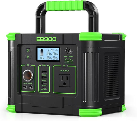 GRECELL Portable Power Station 300W, 288Wh Lithium Battery, 60W Fast Charging, Up to 300W(Peak 600W) AC Outlets, Solar Generator for Outdoor Camping RVs Home Use