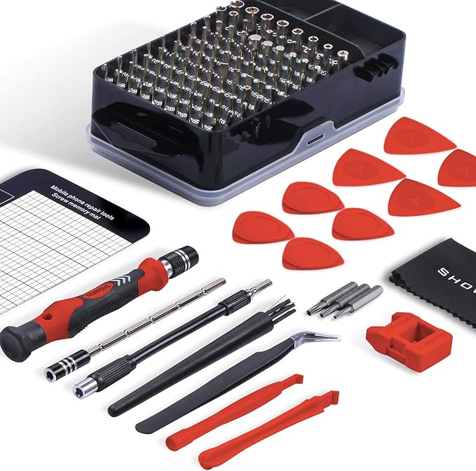 Precision Screwdriver Set, SHOWPIN 122 in 1 Computer Screwdriver Kit, Laptop Screwdriver Sets with 101 Magnetic Drill Bits, Electronics Tool Kit Compatible for Computer, Tablet, PC, iPhone, PS4 Repair
