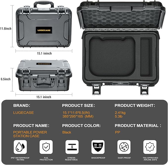 Hard Case for Jackery Explorer 300 - Portable Solar Generator Hard Shell Case: Waterproof Travel Carrying Storage Box for Jackery Portable Power Station Explorer 300: for Camper & Adventurer & Travel