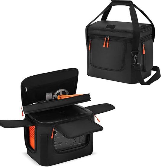 Soft Carrying Bag Compatible with Jackery Explorer 1000 V2, Portable Power Station Storage Case with Adjustable Shoulder Strap, Padding, Pocket, Side Zipper, Generator Covers for Outside