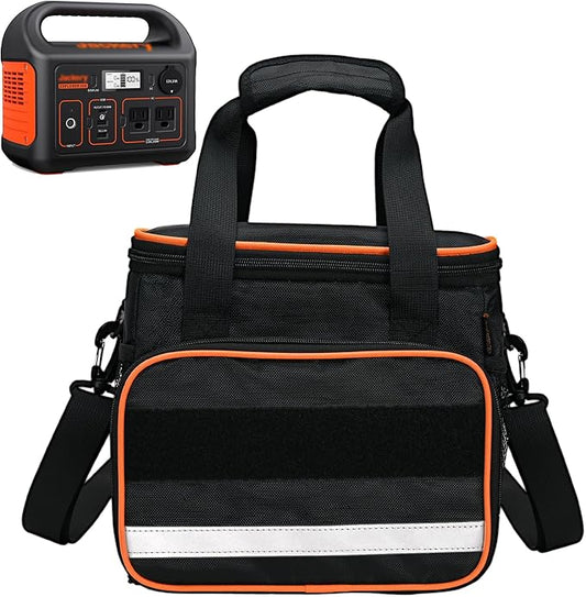 CROTIRAD Travel Carrying Bag Compatible with Jackery Explorer 300 240 160, Portable Power Station Storage Case with Front Pockets for Charging Cable and Accessories, Black