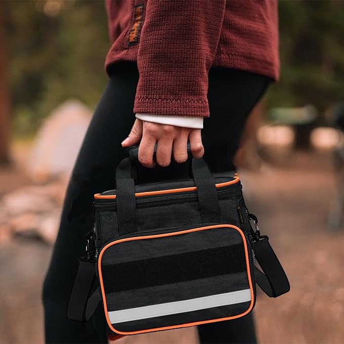 CROTIRAD Travel Carrying Bag Compatible with Jackery Explorer 300 240 160, Portable Power Station Storage Case with Front Pockets for Charging Cable and Accessories, Black